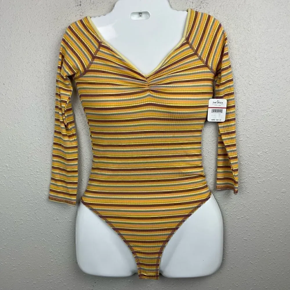 NWT Free People Sunset Combo Body Suit Size XS